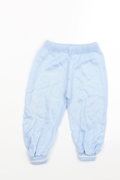 Preworn Boys Blue  Knit Jogger Trousers Size 12 Months