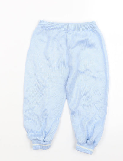 Preworn Boys Blue  Knit Jogger Trousers Size 12 Months