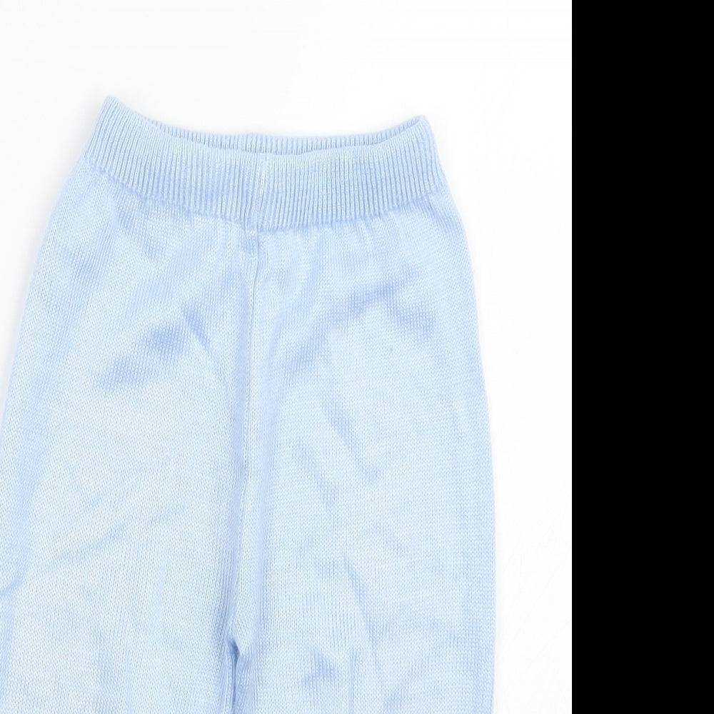 Preworn Boys Blue  Knit Jogger Trousers Size 12 Months