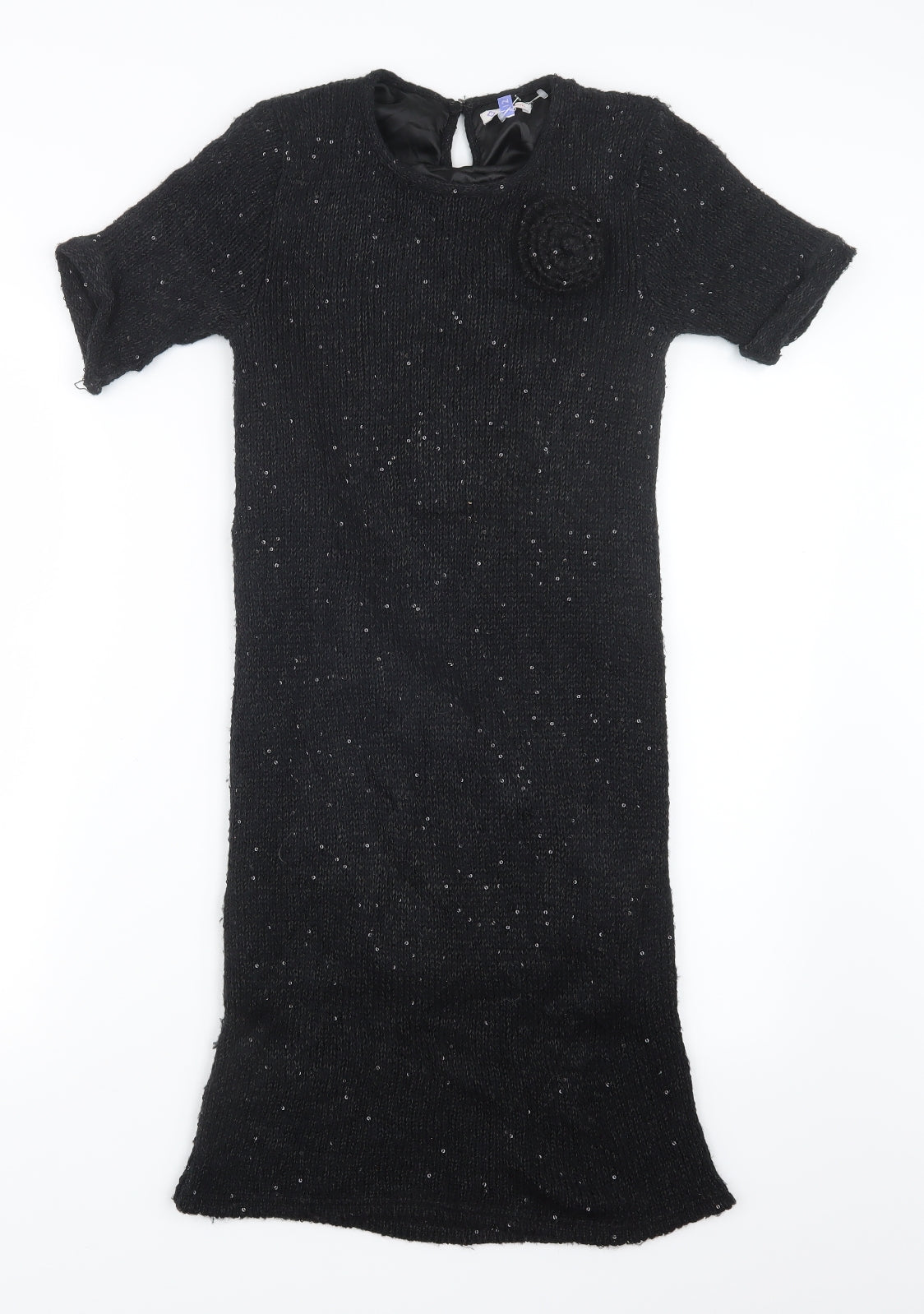 John Lewis Girls Black  Knit Jumper Dress  Size 12 Years