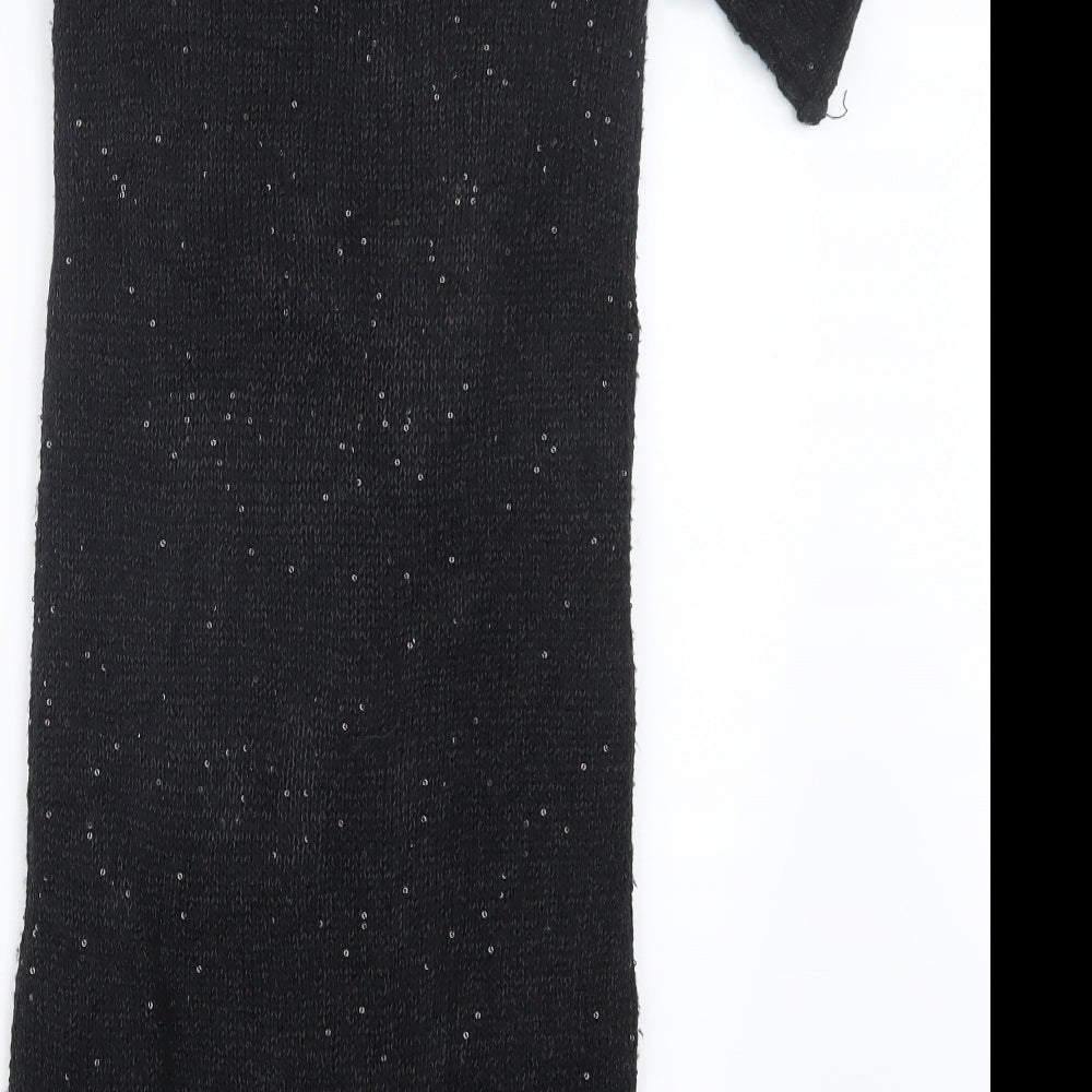 John Lewis Girls Black  Knit Jumper Dress  Size 12 Years