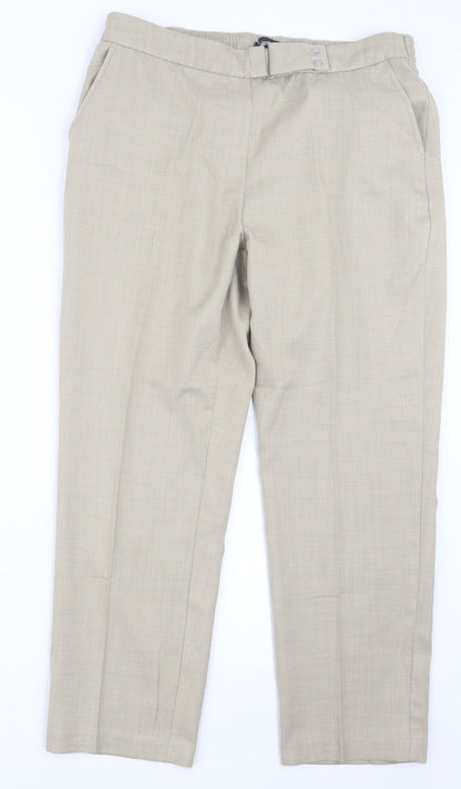 Womens UK Size 14 Marks and Spencer Regular Fit  Ivory Trousers