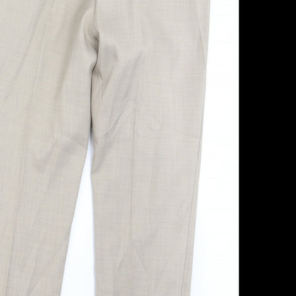 Womens UK Size 14 Marks and Spencer Regular Fit  Ivory Trousers