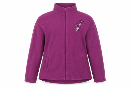 Front view of Anne De Lancay women’s purple jacket, size L
