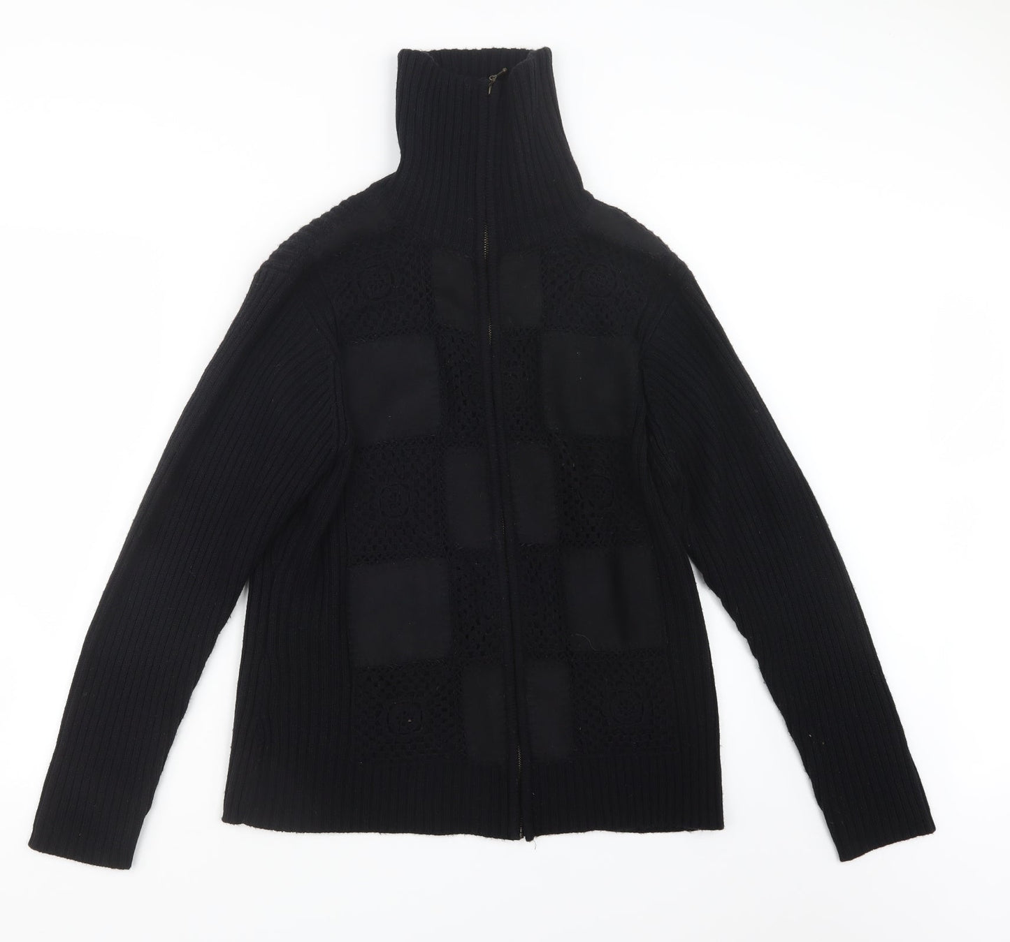 Fay Louise Womens Black  Knit Jacket Coatigan Size XL