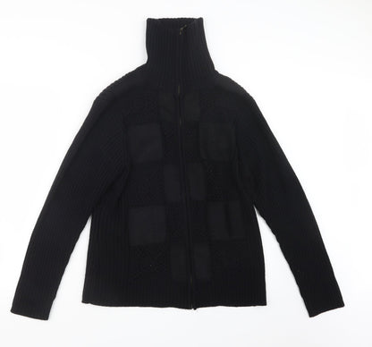 Fay Louise Womens Black  Knit Jacket Coatigan Size XL