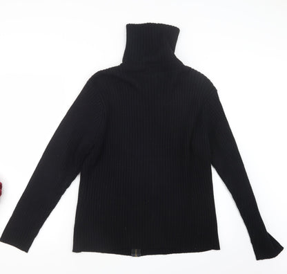 Fay Louise Womens Black  Knit Jacket Coatigan Size XL