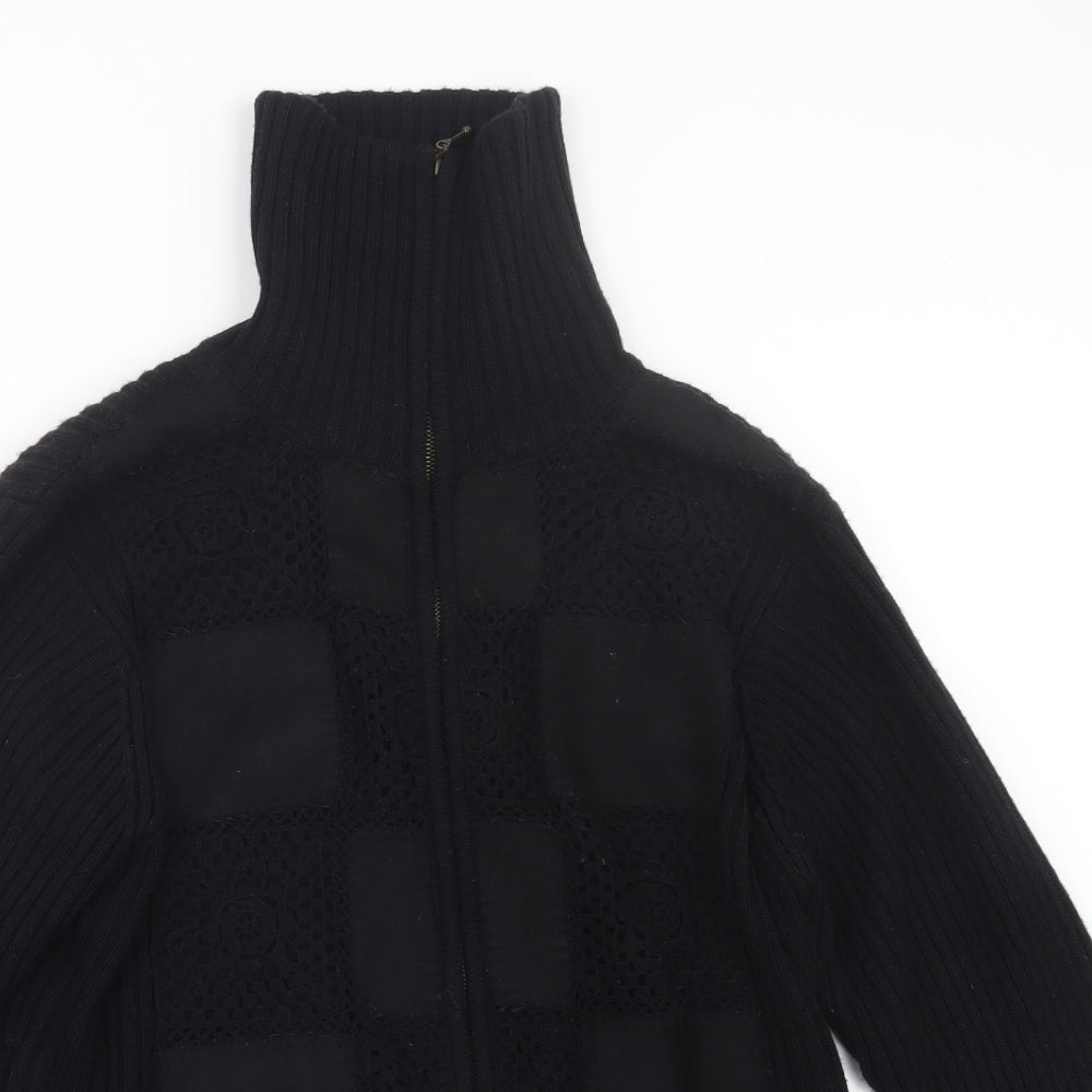 Fay Louise Womens Black  Knit Jacket Coatigan Size XL