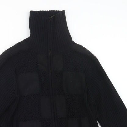 Fay Louise Womens Black  Knit Jacket Coatigan Size XL