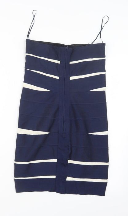 Costa Blanca Womens Blue Striped  Straight & Pencil Skirt Size M