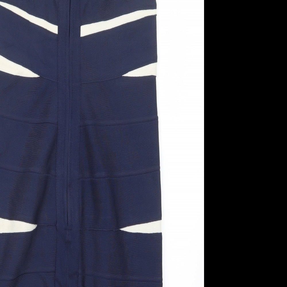 Costa Blanca Womens Blue Striped  Straight & Pencil Skirt Size M