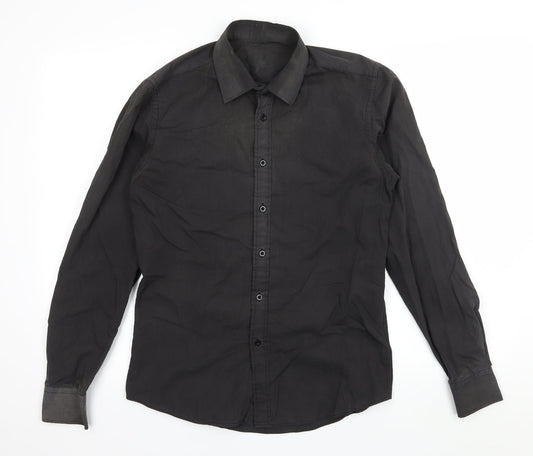 Urban Sprit Mens Black    Button-Up Size S