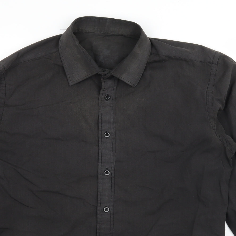 Urban Sprit Mens Black    Button-Up Size S