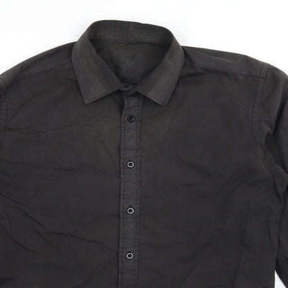 Urban Sprit Mens Black    Button-Up Size S