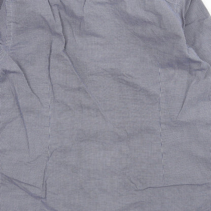 Mens UK Size 15 Bruun & Stengade Blue  Button-Up Long Sleeve Casual Shirt