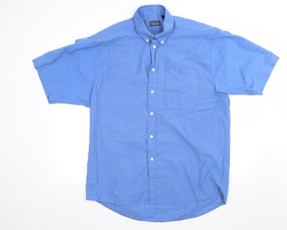 Classic Comfort Mens Blue    Button-Up Size L