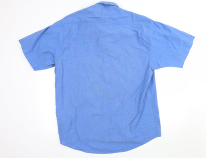 Classic Comfort Mens Blue    Button-Up Size L