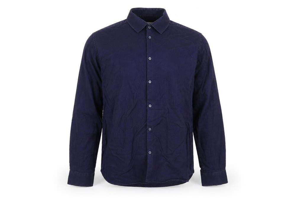 Mens UK Size 17 Primark Blue  Button-Up Long Sleeve Casual Shirt