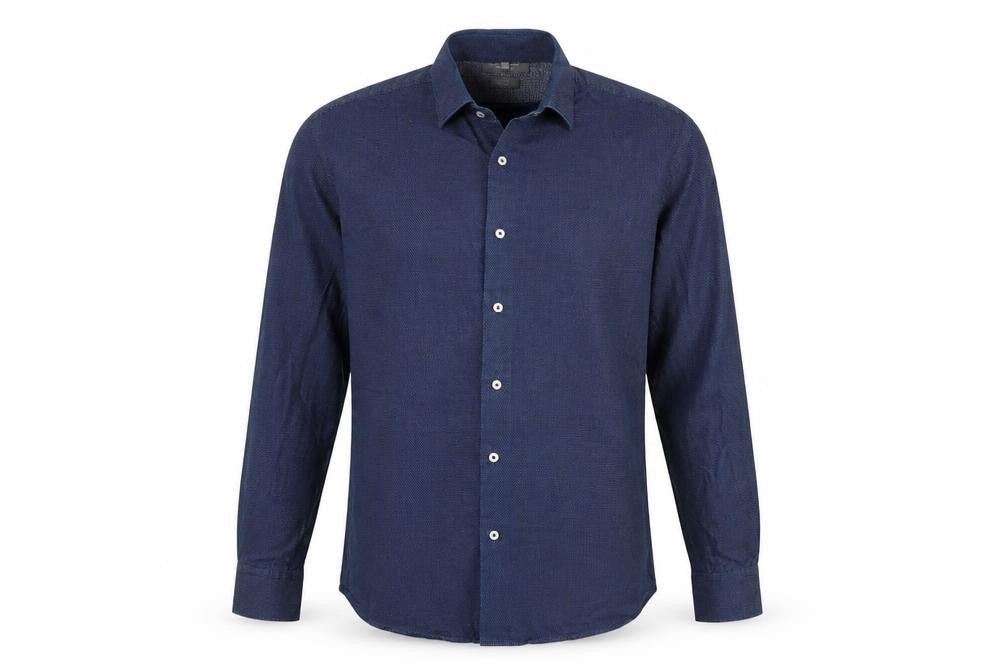 Mens UK Size M SEVEN SEAS Blue  Button-Up Long Sleeve Casual Shirt