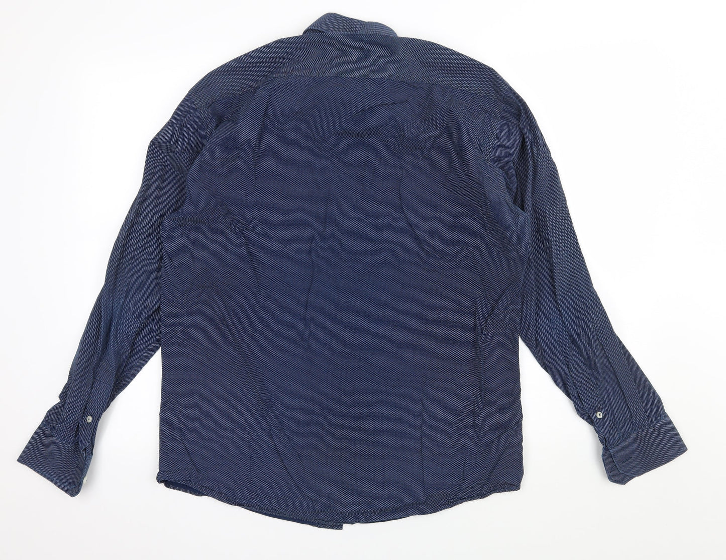 SEVEN SEAS Mens Blue Polka Dot   Button-Up Size M