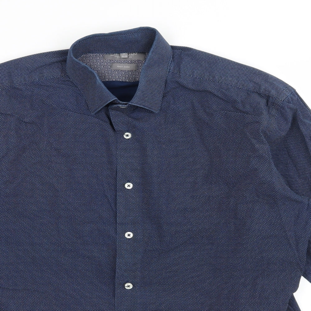SEVEN SEAS Mens Blue Polka Dot   Button-Up Size M