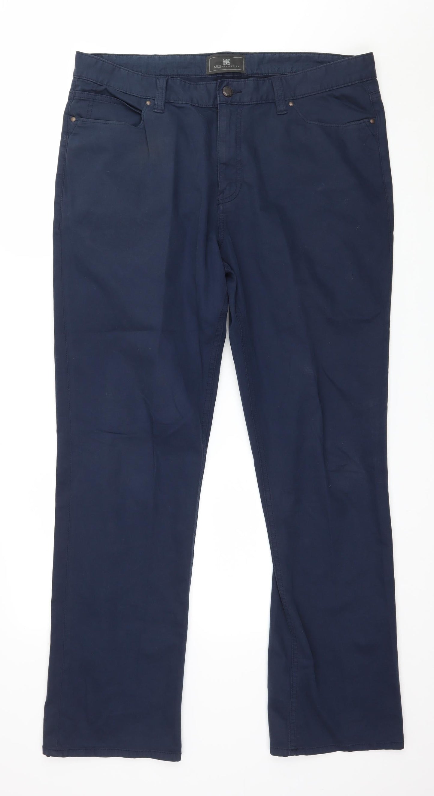 Womens UK Size 36 in Marks and Spencer Regular Fit  Blue Trousers