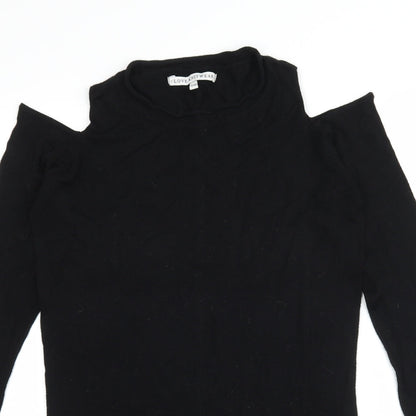 Love Knitwear Womens Black  Knit Pullover Jumper Size 10  - Cut out shoulder