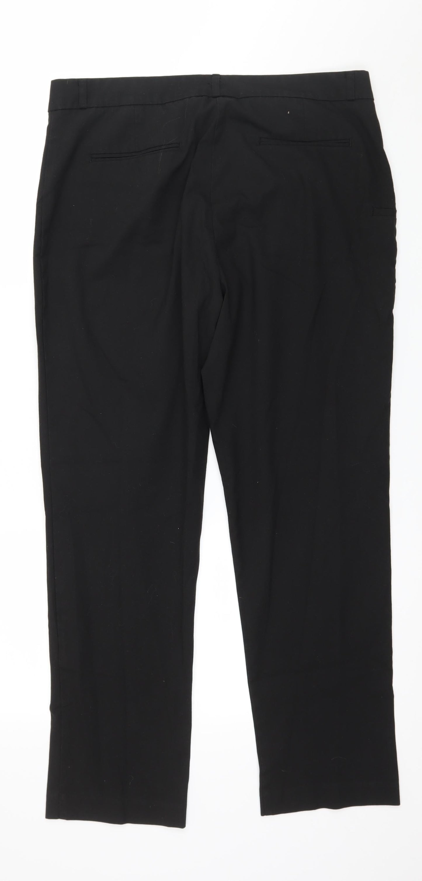 Womens UK Size 14 Preworn Regular Fit  Black Trousers