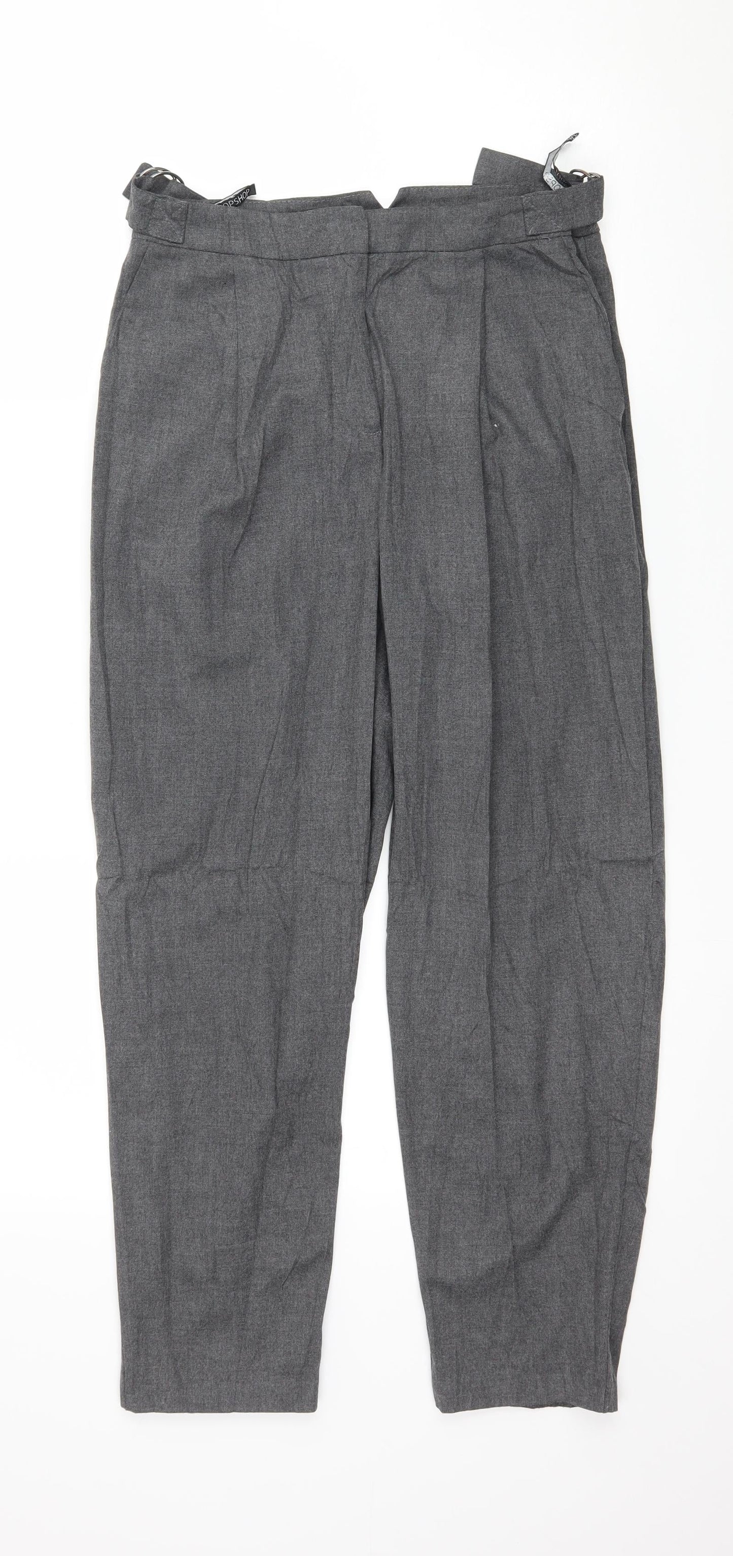 Topshop Womens Grey   Trousers  Size 6 L25 in