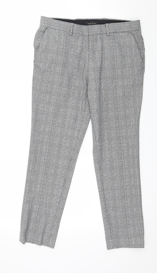 River Island Mens Green Check  Trousers  Size 30 in L26 in