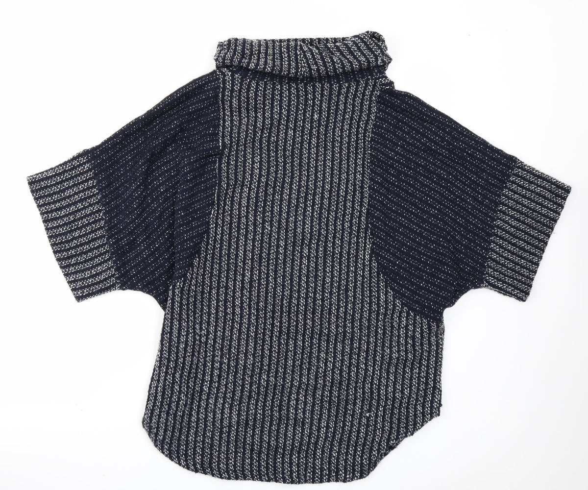 Back view of Izabel women’s blue knit jumper, size UK 8