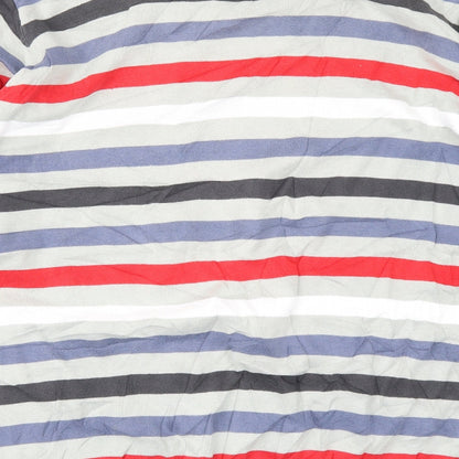 M&Co Mens Grey Striped  Pullover Jumper Size L