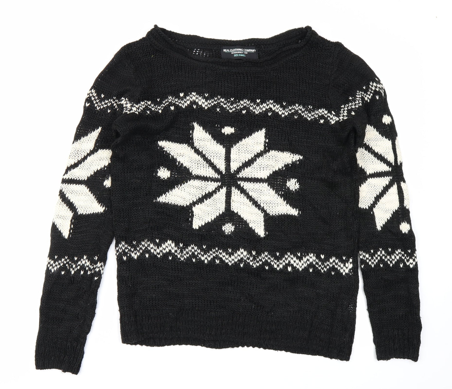 Real Clothing Company Womens Black   Pullover Jumper Size S