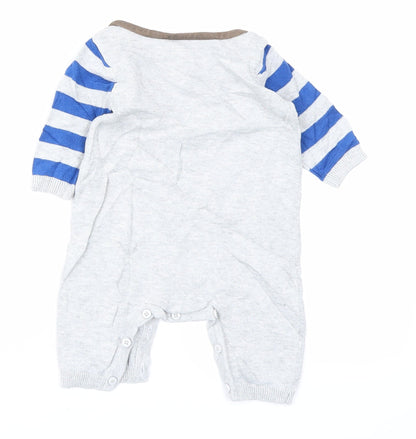 Mini Club Boys Grey  Knit Babygrow One-Piece Size Newborn