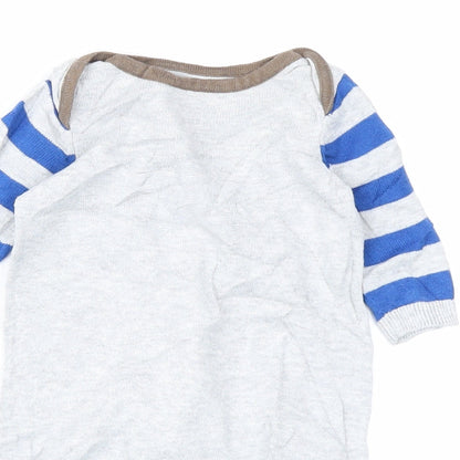 Mini Club Boys Grey  Knit Babygrow One-Piece Size Newborn