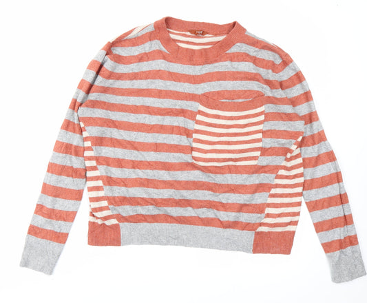 NEXT Womens Brown Striped  Pullover Jumper Size 12