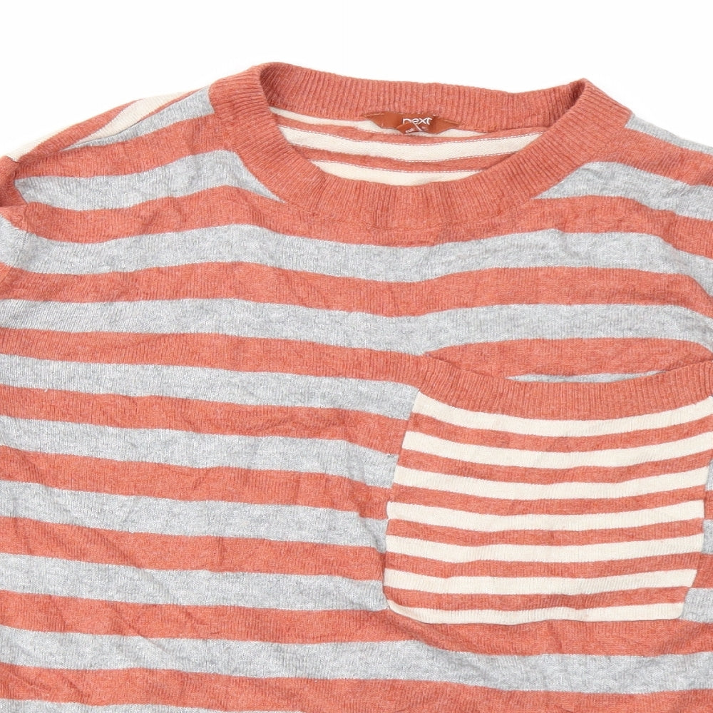 Next Womens Brown Striped  Pullover Jumper Size 12