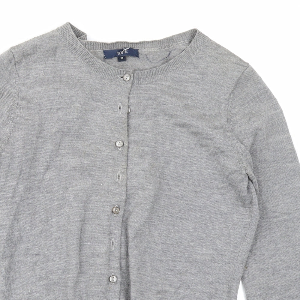 Rope Womens Grey  Knit Cardigan Jumper Size M