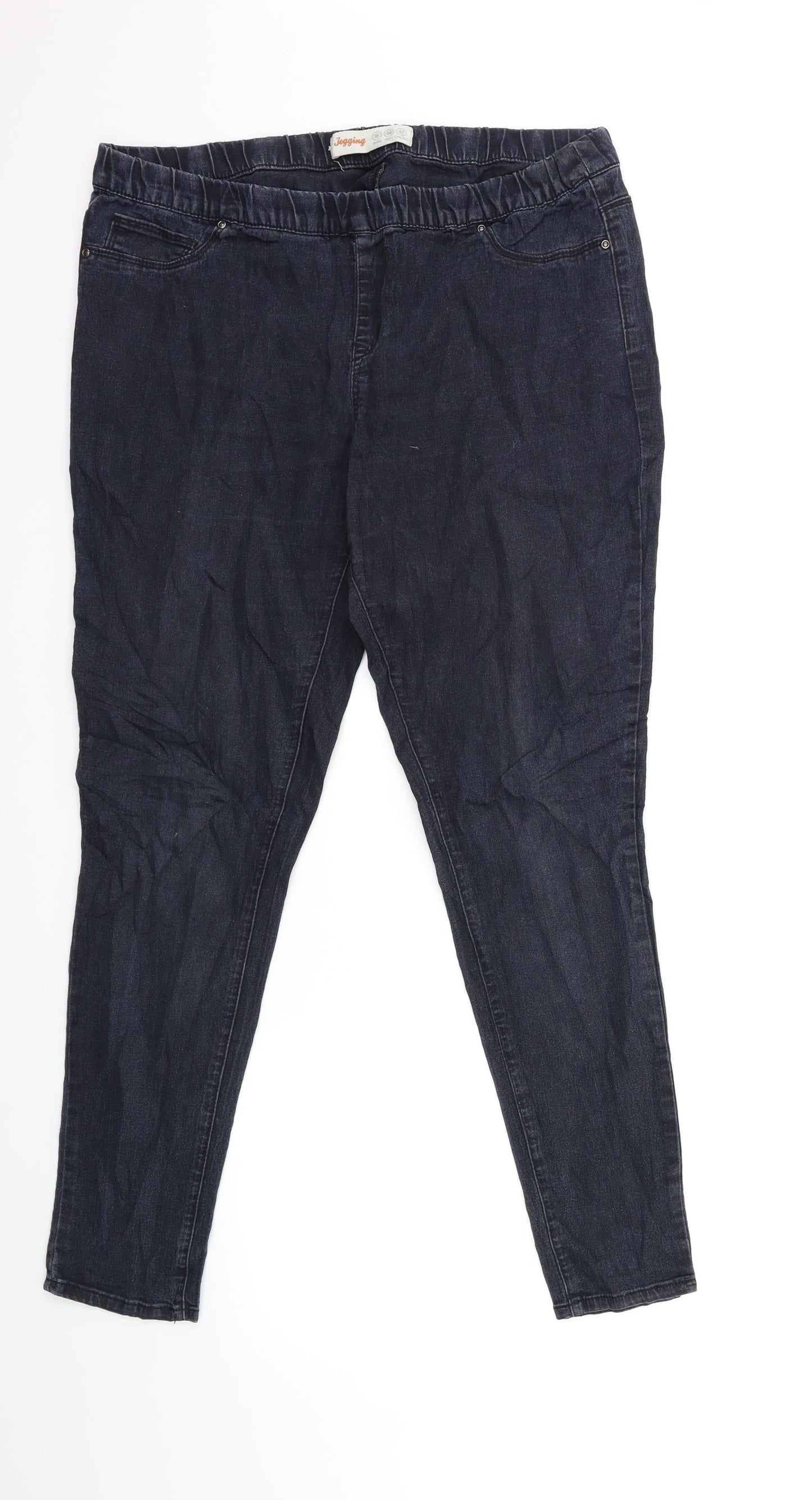 Denim & Co. Womens Black  Denim Jegging Jeans Size 16 L28 in