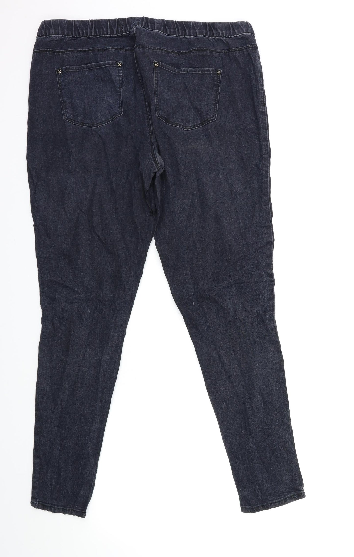 Denim & Co. Womens Black  Denim Jegging Jeans Size 16 L28 in