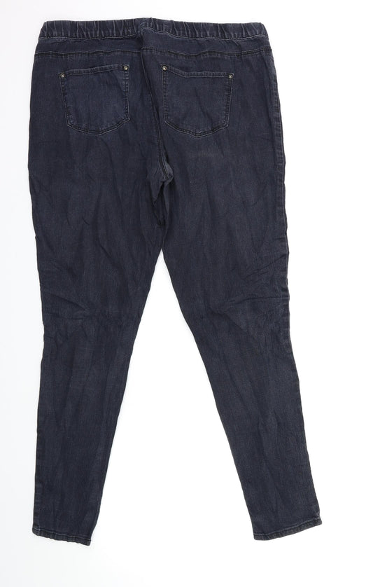 Denim & Co. Womens Black  Denim Jegging Jeans Size 16 L28 in