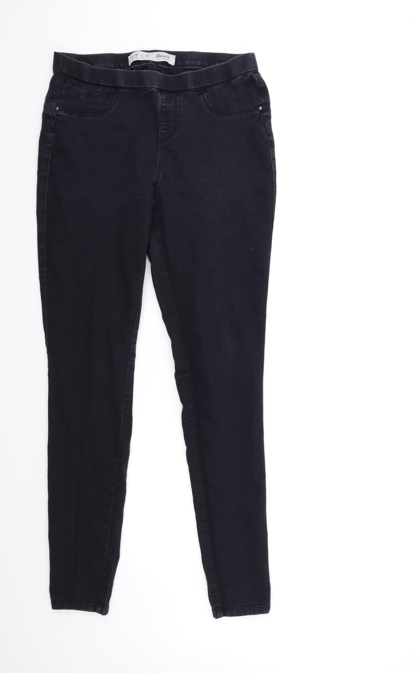 Denim & Co. Womens Black  Denim Jegging Jeans Size 10 L32 in