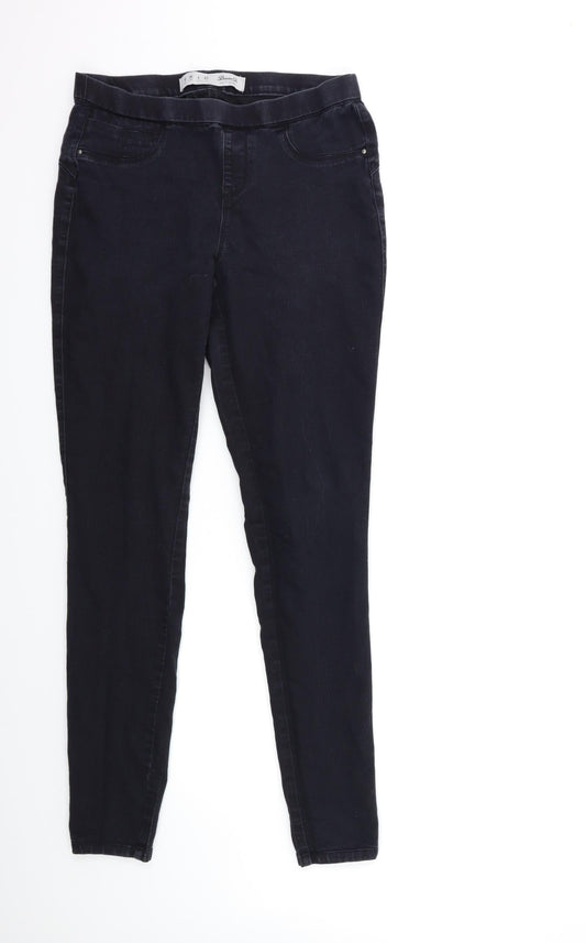 Denim & Co. Womens Black  Denim Jegging Jeans Size 10 L32 in