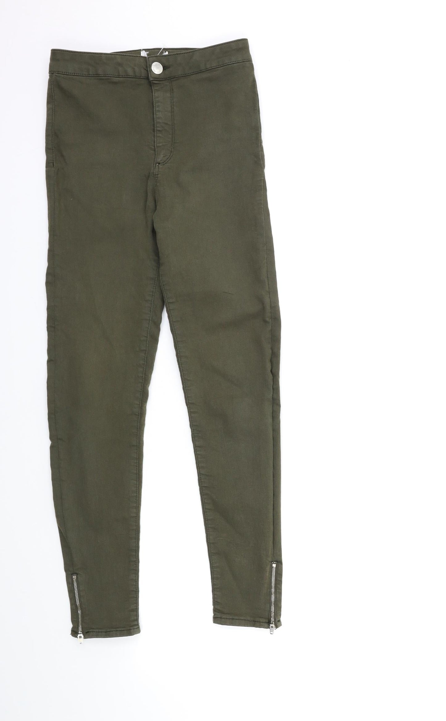 Womens UK Size 8 Preworn Regular Fit Skinny Green Jeans