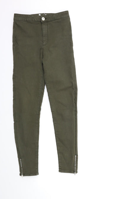 Womens UK Size 8 Preworn Regular Fit Skinny Green Jeans