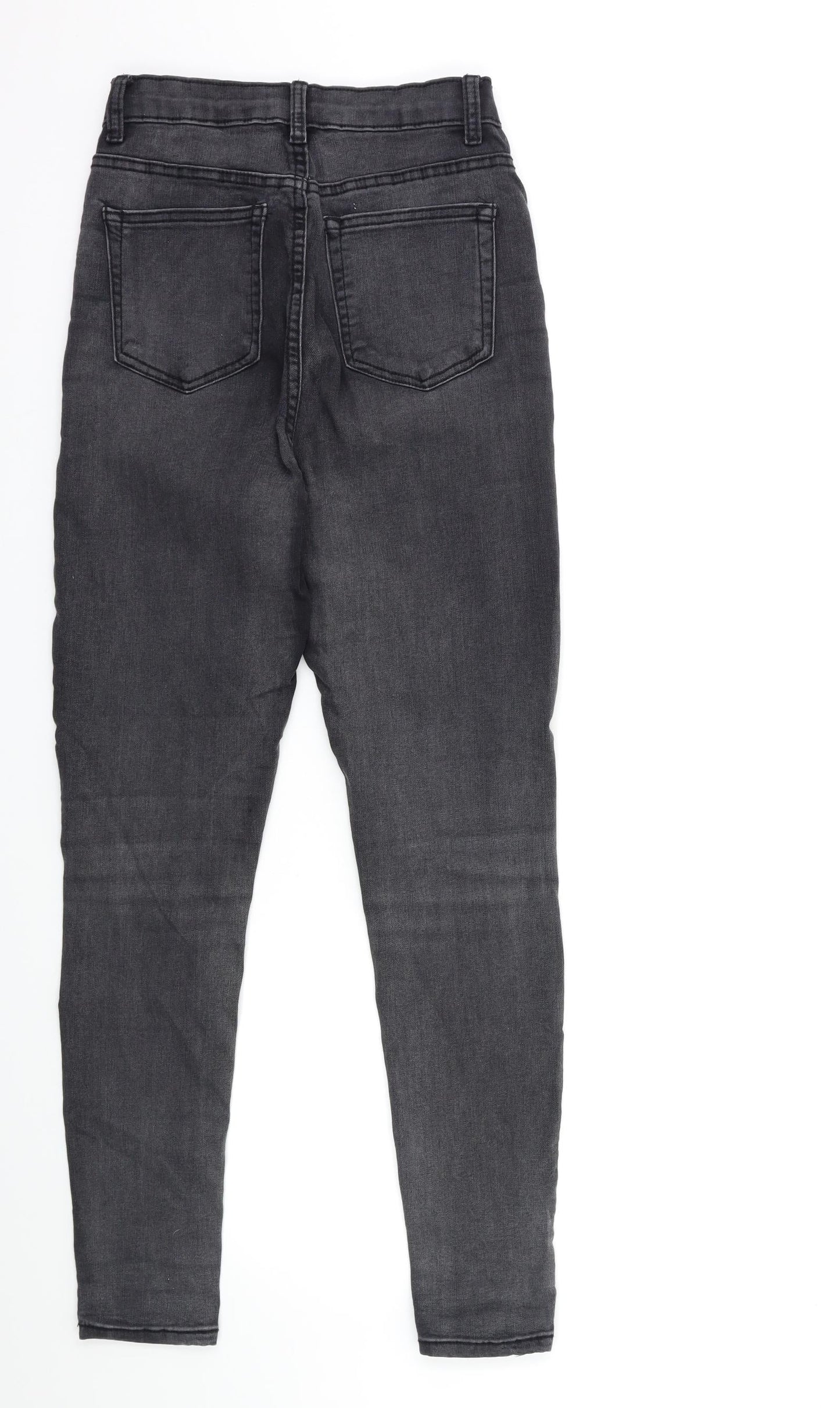 PRETTYLITTLETHING Womens Grey  Denim Skinny Jeans Size 8 L29 in