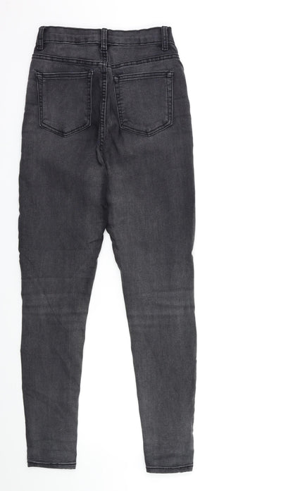 PRETTYLITTLETHING Womens Grey  Denim Skinny Jeans Size 8 L29 in