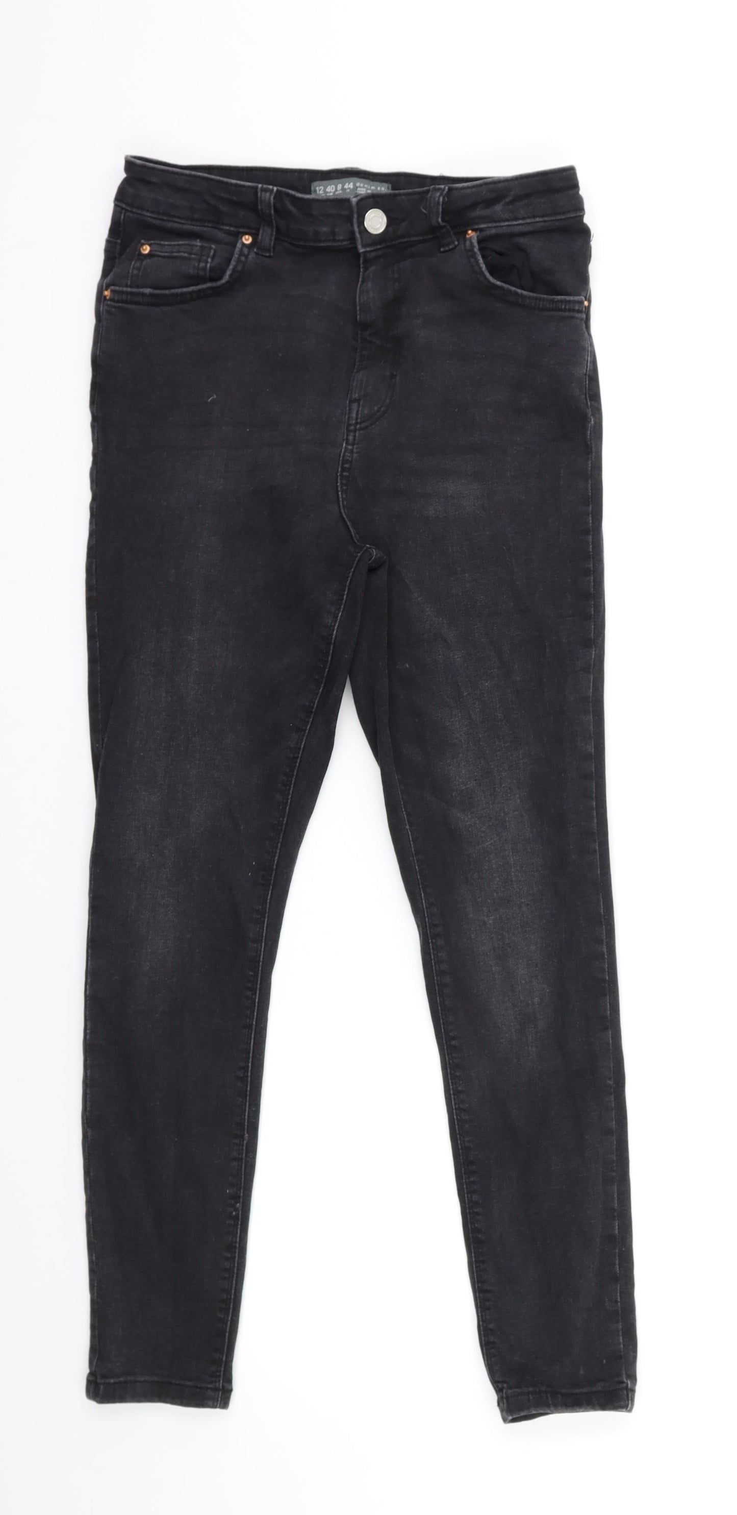 Denim & Co. Womens Black  Denim Skinny Jeans Size 12 L26 in