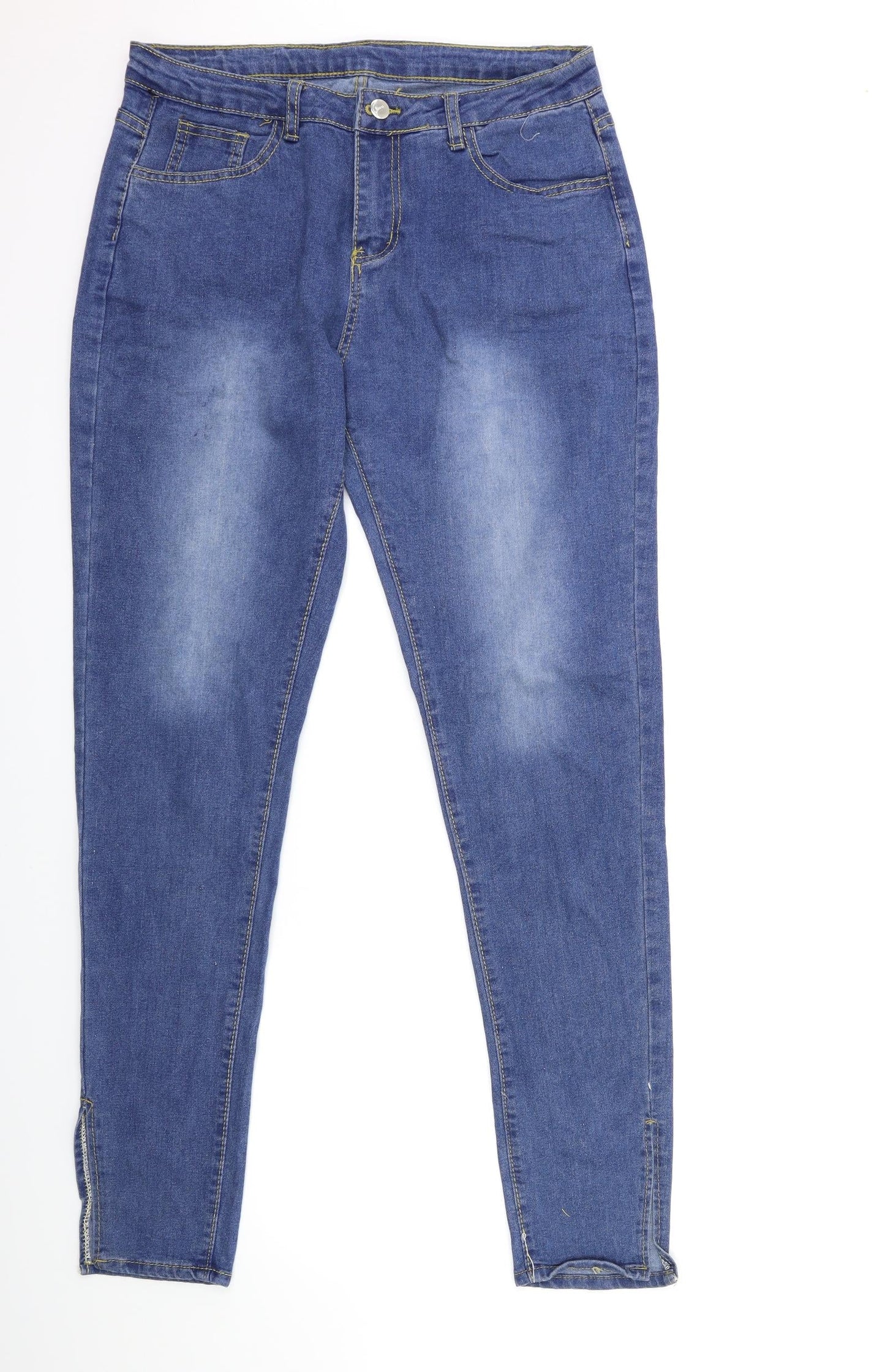 Womens UK Size M Preworn Regular Fit Skinny Blue Jeans