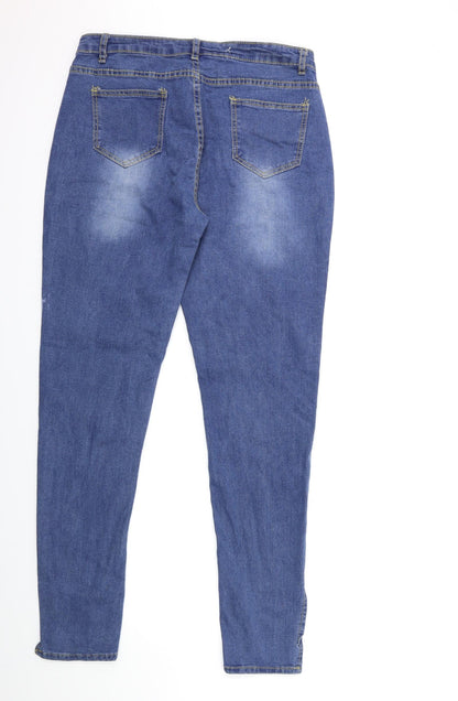 Womens UK Size M Preworn Regular Fit Skinny Blue Jeans